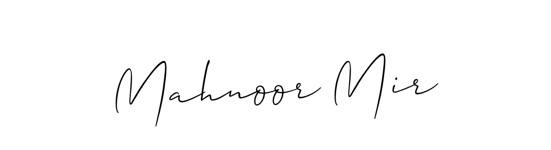 Allison_Script is a professional signature style that is perfect for those who want to add a touch of class to their signature. It is also a great choice for those who want to make their signature more unique. Get Mahnoor Mir name to fancy signature for free. Mahnoor Mir signature style 2 images and pictures png