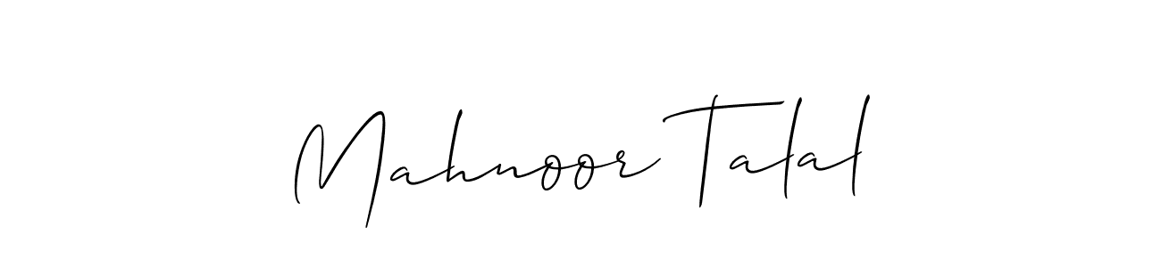 It looks lik you need a new signature style for name Mahnoor Talal. Design unique handwritten (Allison_Script) signature with our free signature maker in just a few clicks. Mahnoor Talal signature style 2 images and pictures png