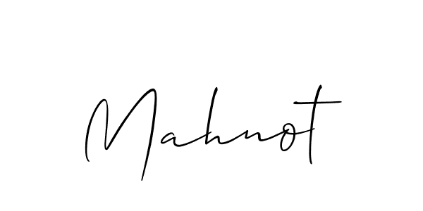 Use a signature maker to create a handwritten signature online. With this signature software, you can design (Allison_Script) your own signature for name Mahnot. Mahnot signature style 2 images and pictures png