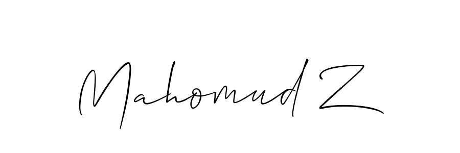 You should practise on your own different ways (Allison_Script) to write your name (Mahomud Z) in signature. don't let someone else do it for you. Mahomud Z signature style 2 images and pictures png