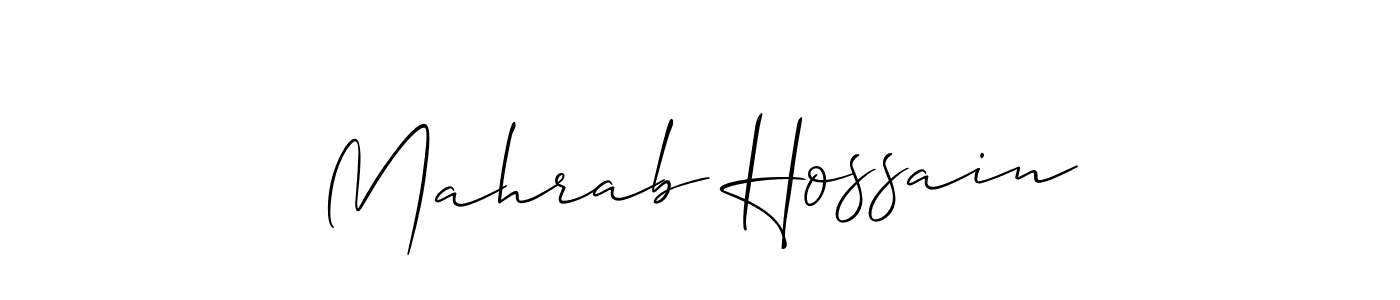 Also You can easily find your signature by using the search form. We will create Mahrab Hossain name handwritten signature images for you free of cost using Allison_Script sign style. Mahrab Hossain signature style 2 images and pictures png