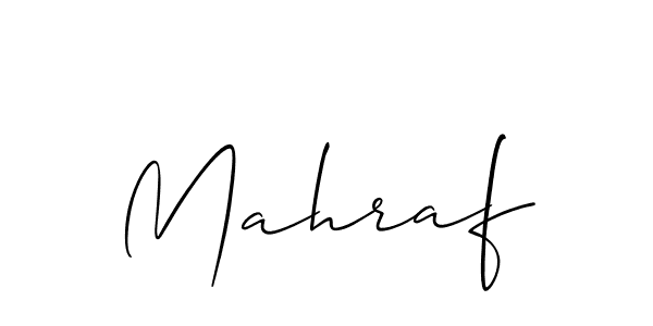 Use a signature maker to create a handwritten signature online. With this signature software, you can design (Allison_Script) your own signature for name Mahraf. Mahraf signature style 2 images and pictures png