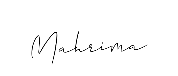 Create a beautiful signature design for name Mahrima. With this signature (Allison_Script) fonts, you can make a handwritten signature for free. Mahrima signature style 2 images and pictures png