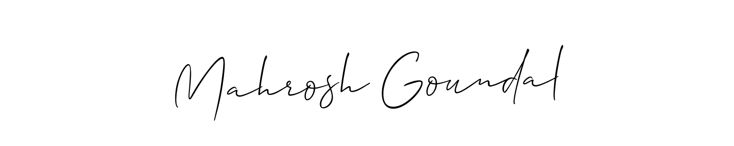 How to Draw Mahrosh Goundal signature style? Allison_Script is a latest design signature styles for name Mahrosh Goundal. Mahrosh Goundal signature style 2 images and pictures png