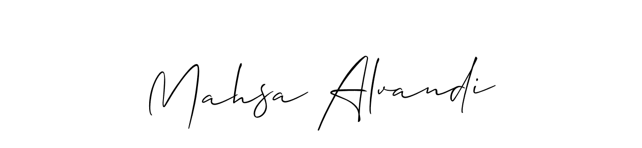 You should practise on your own different ways (Allison_Script) to write your name (Mahsa Alvandi) in signature. don't let someone else do it for you. Mahsa Alvandi signature style 2 images and pictures png