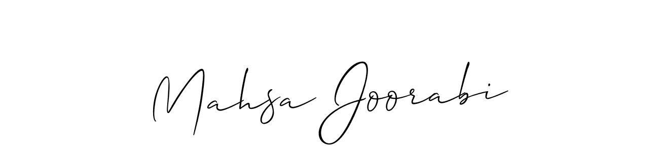 Use a signature maker to create a handwritten signature online. With this signature software, you can design (Allison_Script) your own signature for name Mahsa Joorabi. Mahsa Joorabi signature style 2 images and pictures png