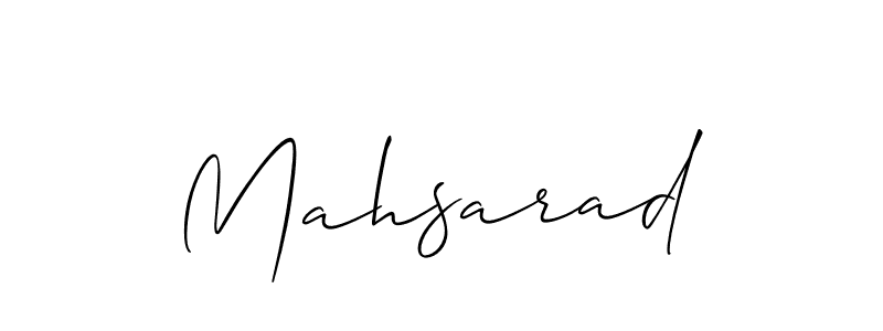 Make a beautiful signature design for name Mahsarad. With this signature (Allison_Script) style, you can create a handwritten signature for free. Mahsarad signature style 2 images and pictures png