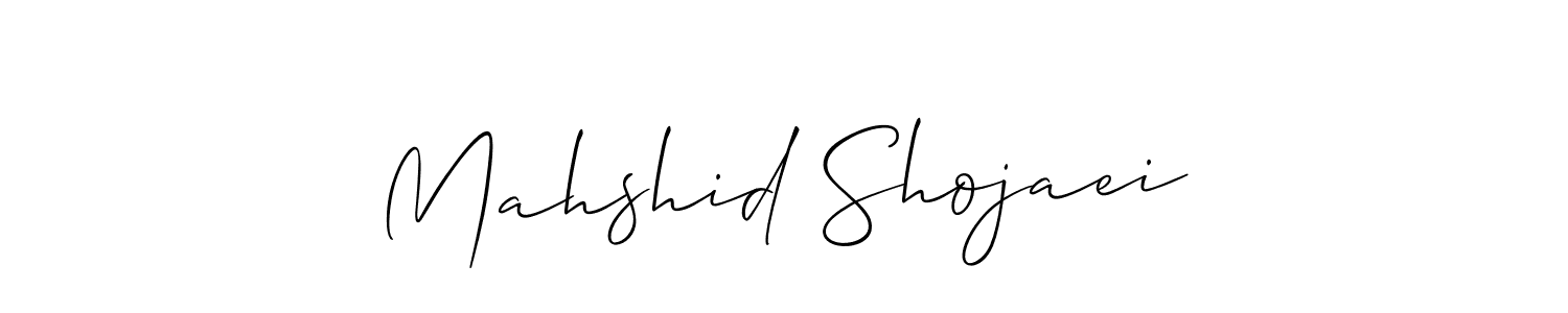 Design your own signature with our free online signature maker. With this signature software, you can create a handwritten (Allison_Script) signature for name Mahshid Shojaei. Mahshid Shojaei signature style 2 images and pictures png