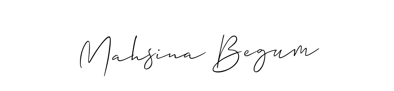Make a beautiful signature design for name Mahsina Begum. With this signature (Allison_Script) style, you can create a handwritten signature for free. Mahsina Begum signature style 2 images and pictures png
