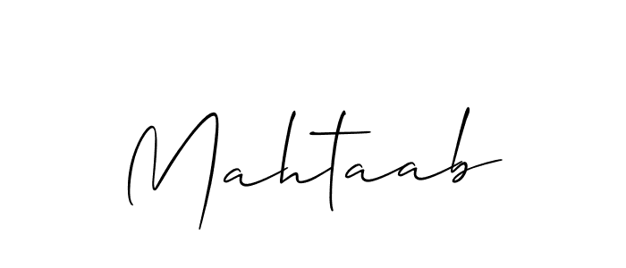 Use a signature maker to create a handwritten signature online. With this signature software, you can design (Allison_Script) your own signature for name Mahtaab. Mahtaab signature style 2 images and pictures png