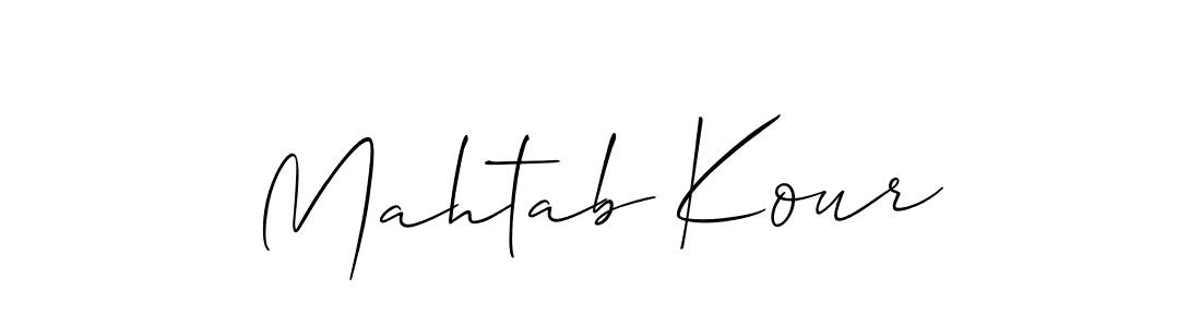 How to Draw Mahtab Kour signature style? Allison_Script is a latest design signature styles for name Mahtab Kour. Mahtab Kour signature style 2 images and pictures png