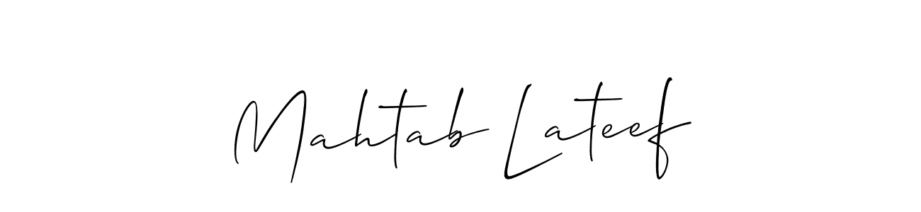 Also we have Mahtab Lateef name is the best signature style. Create professional handwritten signature collection using Allison_Script autograph style. Mahtab Lateef signature style 2 images and pictures png