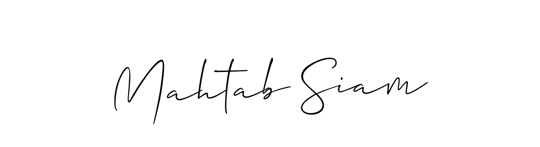 It looks lik you need a new signature style for name Mahtab Siam. Design unique handwritten (Allison_Script) signature with our free signature maker in just a few clicks. Mahtab Siam signature style 2 images and pictures png