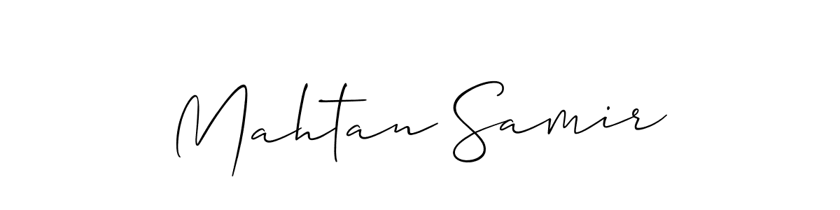Make a beautiful signature design for name Mahtan Samir. With this signature (Allison_Script) style, you can create a handwritten signature for free. Mahtan Samir signature style 2 images and pictures png