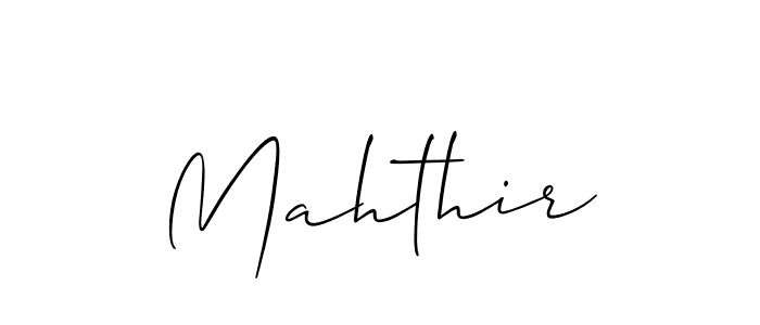 Create a beautiful signature design for name Mahthir. With this signature (Allison_Script) fonts, you can make a handwritten signature for free. Mahthir signature style 2 images and pictures png