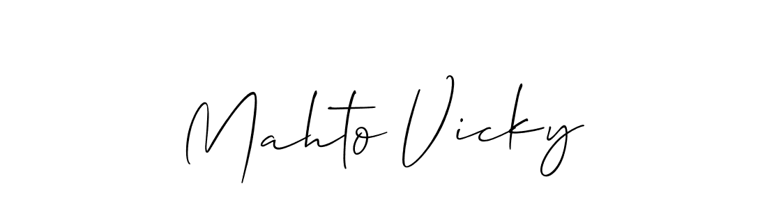 How to make Mahto Vicky signature? Allison_Script is a professional autograph style. Create handwritten signature for Mahto Vicky name. Mahto Vicky signature style 2 images and pictures png