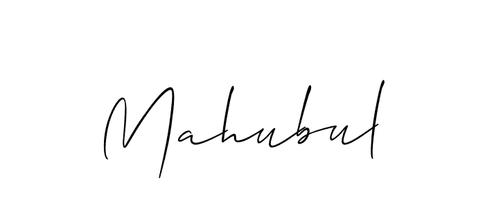 Use a signature maker to create a handwritten signature online. With this signature software, you can design (Allison_Script) your own signature for name Mahubul. Mahubul signature style 2 images and pictures png