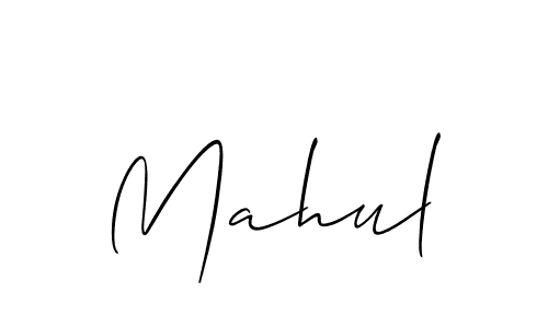 Use a signature maker to create a handwritten signature online. With this signature software, you can design (Allison_Script) your own signature for name Mahul. Mahul signature style 2 images and pictures png