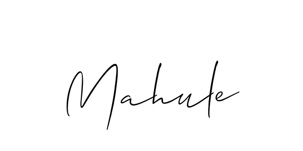 Design your own signature with our free online signature maker. With this signature software, you can create a handwritten (Allison_Script) signature for name Mahule. Mahule signature style 2 images and pictures png