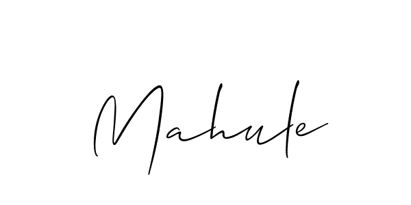 Design your own signature with our free online signature maker. With this signature software, you can create a handwritten (Allison_Script) signature for name Mahule. Mahule signature style 2 images and pictures png