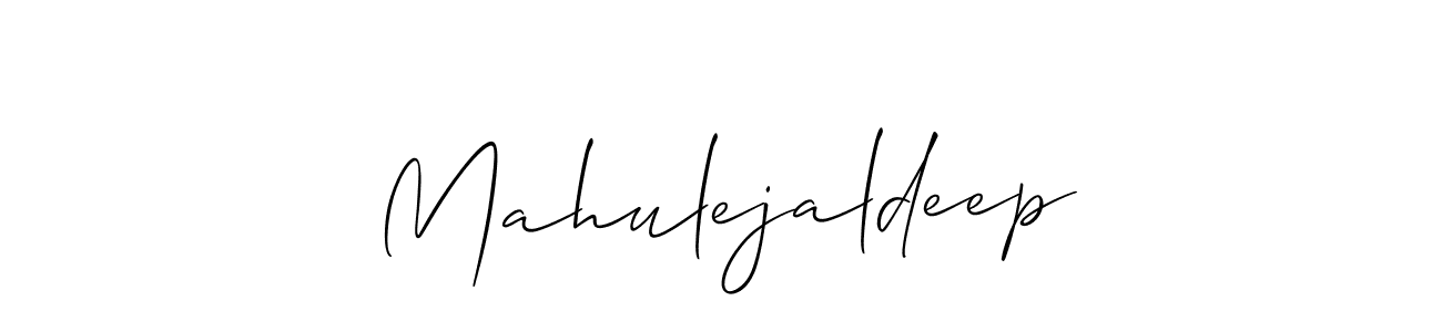 Allison_Script is a professional signature style that is perfect for those who want to add a touch of class to their signature. It is also a great choice for those who want to make their signature more unique. Get Mahulejaldeep name to fancy signature for free. Mahulejaldeep signature style 2 images and pictures png
