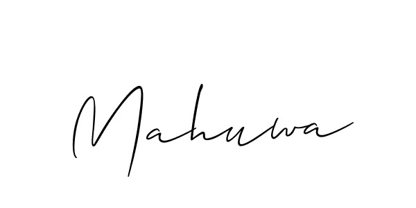 Use a signature maker to create a handwritten signature online. With this signature software, you can design (Allison_Script) your own signature for name Mahuwa. Mahuwa signature style 2 images and pictures png