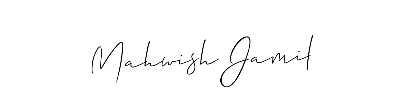 You should practise on your own different ways (Allison_Script) to write your name (Mahwish Jamil) in signature. don't let someone else do it for you. Mahwish Jamil signature style 2 images and pictures png