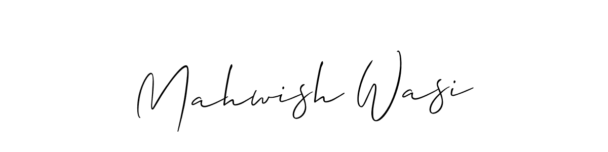 You should practise on your own different ways (Allison_Script) to write your name (Mahwish Wasi) in signature. don't let someone else do it for you. Mahwish Wasi signature style 2 images and pictures png