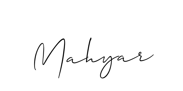 Make a beautiful signature design for name Mahyar. With this signature (Allison_Script) style, you can create a handwritten signature for free. Mahyar signature style 2 images and pictures png