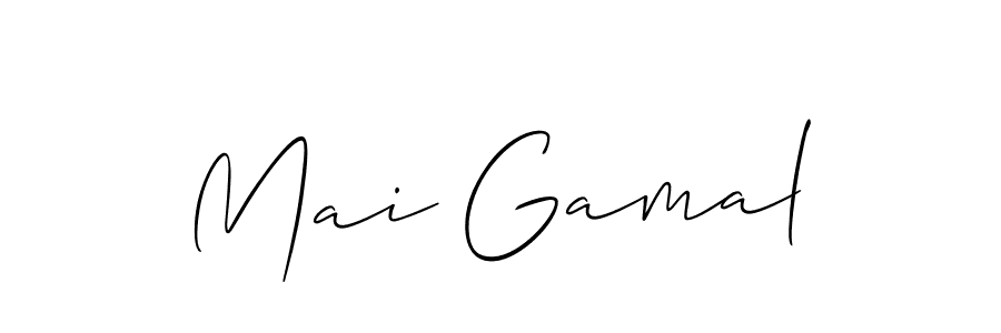 Create a beautiful signature design for name Mai Gamal. With this signature (Allison_Script) fonts, you can make a handwritten signature for free. Mai Gamal signature style 2 images and pictures png