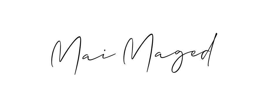 Make a short Mai Maged signature style. Manage your documents anywhere anytime using Allison_Script. Create and add eSignatures, submit forms, share and send files easily. Mai Maged signature style 2 images and pictures png