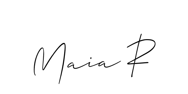 The best way (Allison_Script) to make a short signature is to pick only two or three words in your name. The name Maia R include a total of six letters. For converting this name. Maia R signature style 2 images and pictures png