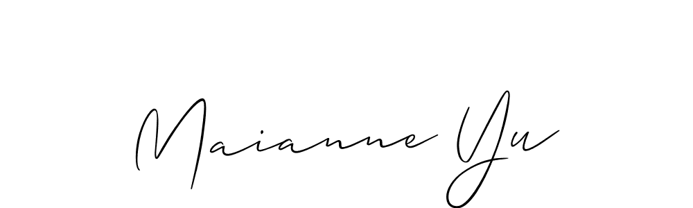 Create a beautiful signature design for name Maianne Yu. With this signature (Allison_Script) fonts, you can make a handwritten signature for free. Maianne Yu signature style 2 images and pictures png