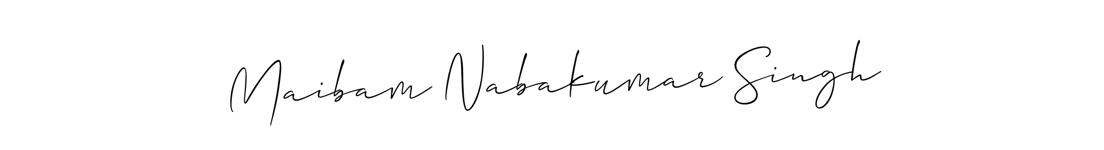 Also You can easily find your signature by using the search form. We will create Maibam Nabakumar Singh name handwritten signature images for you free of cost using Allison_Script sign style. Maibam Nabakumar Singh signature style 2 images and pictures png