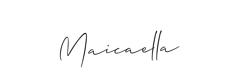 The best way (Allison_Script) to make a short signature is to pick only two or three words in your name. The name Maicaella include a total of six letters. For converting this name. Maicaella signature style 2 images and pictures png