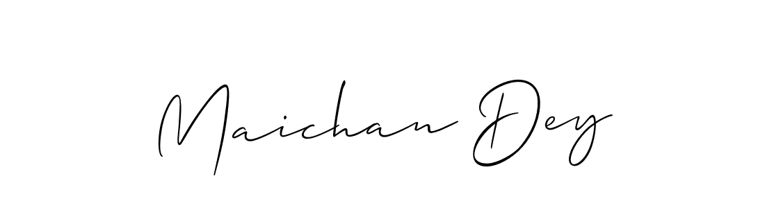Design your own signature with our free online signature maker. With this signature software, you can create a handwritten (Allison_Script) signature for name Maichan Dey. Maichan Dey signature style 2 images and pictures png