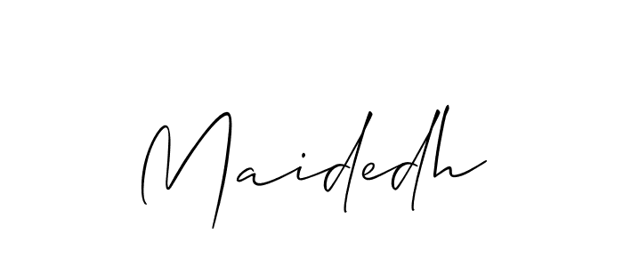 The best way (Allison_Script) to make a short signature is to pick only two or three words in your name. The name Maidedh include a total of six letters. For converting this name. Maidedh signature style 2 images and pictures png