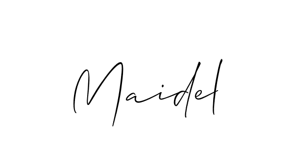 Use a signature maker to create a handwritten signature online. With this signature software, you can design (Allison_Script) your own signature for name Maidel. Maidel signature style 2 images and pictures png