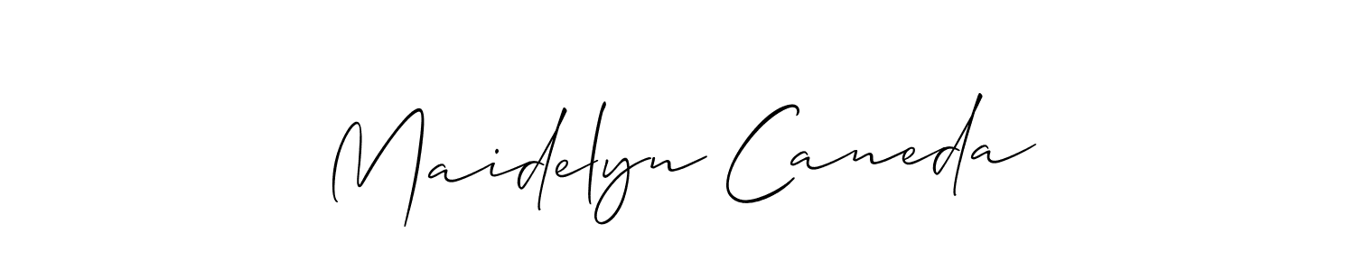 Make a beautiful signature design for name Maidelyn Caneda. With this signature (Allison_Script) style, you can create a handwritten signature for free. Maidelyn Caneda signature style 2 images and pictures png