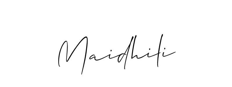 Create a beautiful signature design for name Maidhili. With this signature (Allison_Script) fonts, you can make a handwritten signature for free. Maidhili signature style 2 images and pictures png