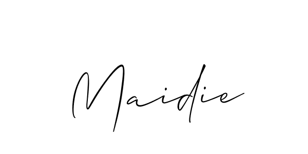 The best way (Allison_Script) to make a short signature is to pick only two or three words in your name. The name Maidie include a total of six letters. For converting this name. Maidie signature style 2 images and pictures png