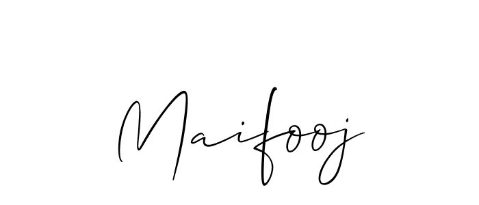 Create a beautiful signature design for name Maifooj. With this signature (Allison_Script) fonts, you can make a handwritten signature for free. Maifooj signature style 2 images and pictures png
