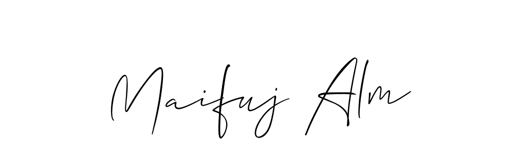You should practise on your own different ways (Allison_Script) to write your name (Maifuj Alm) in signature. don't let someone else do it for you. Maifuj Alm signature style 2 images and pictures png