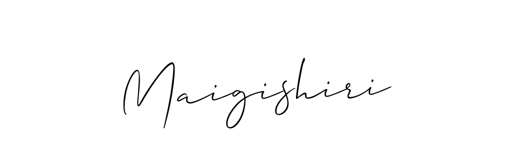 How to make Maigishiri name signature. Use Allison_Script style for creating short signs online. This is the latest handwritten sign. Maigishiri signature style 2 images and pictures png