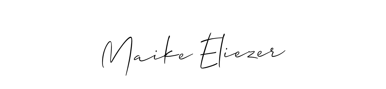 Also You can easily find your signature by using the search form. We will create Maike Eliezer name handwritten signature images for you free of cost using Allison_Script sign style. Maike Eliezer signature style 2 images and pictures png