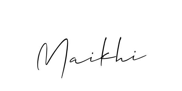 The best way (Allison_Script) to make a short signature is to pick only two or three words in your name. The name Maikhi include a total of six letters. For converting this name. Maikhi signature style 2 images and pictures png