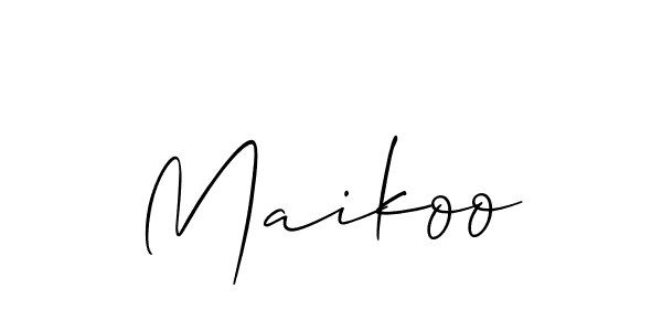 You should practise on your own different ways (Allison_Script) to write your name (Maikoo) in signature. don't let someone else do it for you. Maikoo signature style 2 images and pictures png