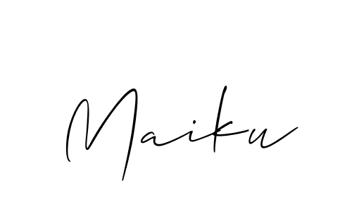 Make a beautiful signature design for name Maiku. With this signature (Allison_Script) style, you can create a handwritten signature for free. Maiku signature style 2 images and pictures png