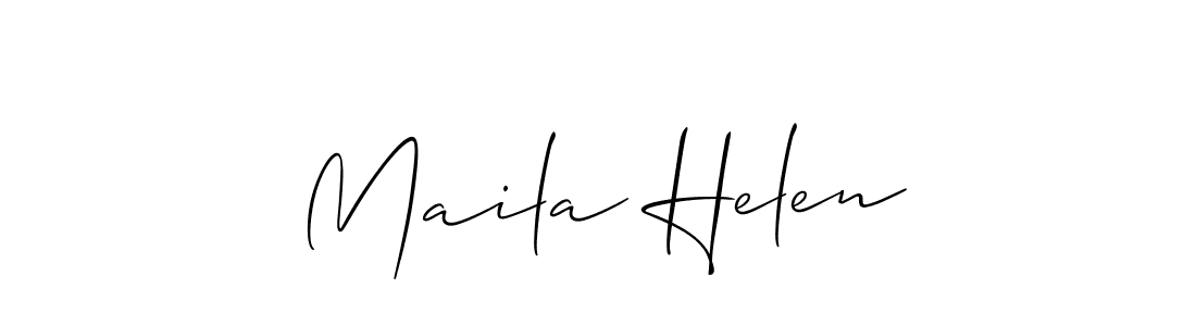 It looks lik you need a new signature style for name Maila Helen. Design unique handwritten (Allison_Script) signature with our free signature maker in just a few clicks. Maila Helen signature style 2 images and pictures png