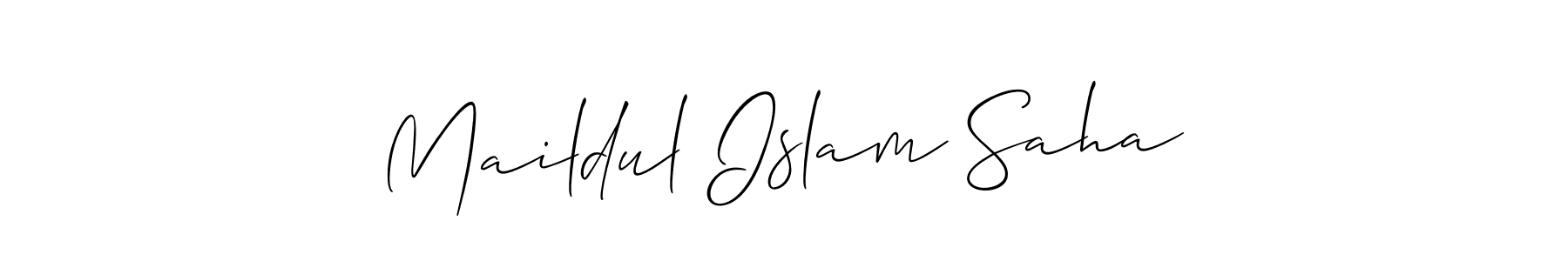 This is the best signature style for the Maildul Islam Saha name. Also you like these signature font (Allison_Script). Mix name signature. Maildul Islam Saha signature style 2 images and pictures png